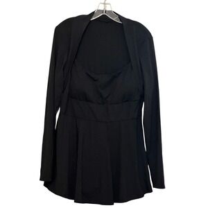 Halara Black Travel Dress XL Built In Shorts Long Sleeve Athleisure